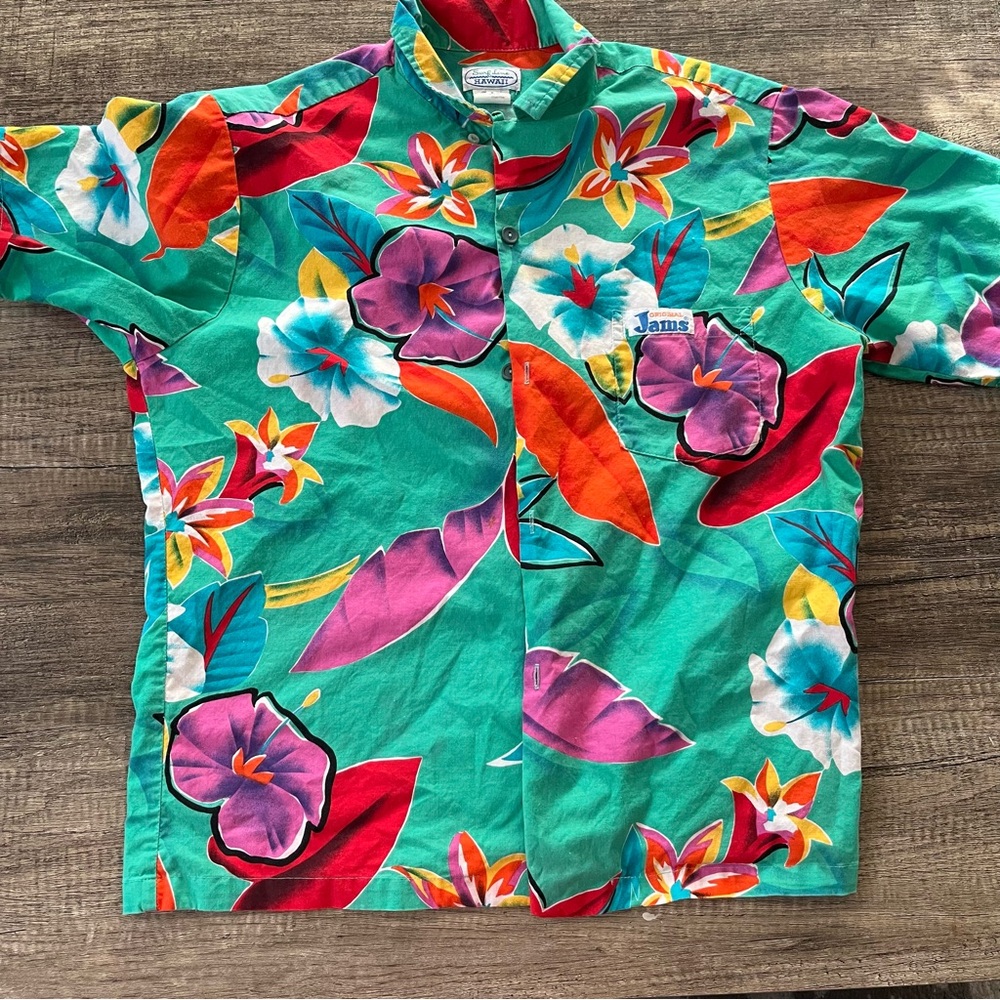 Vintage Original Jams Surf Line Hawaii  Shirt Tropical Beach Size L